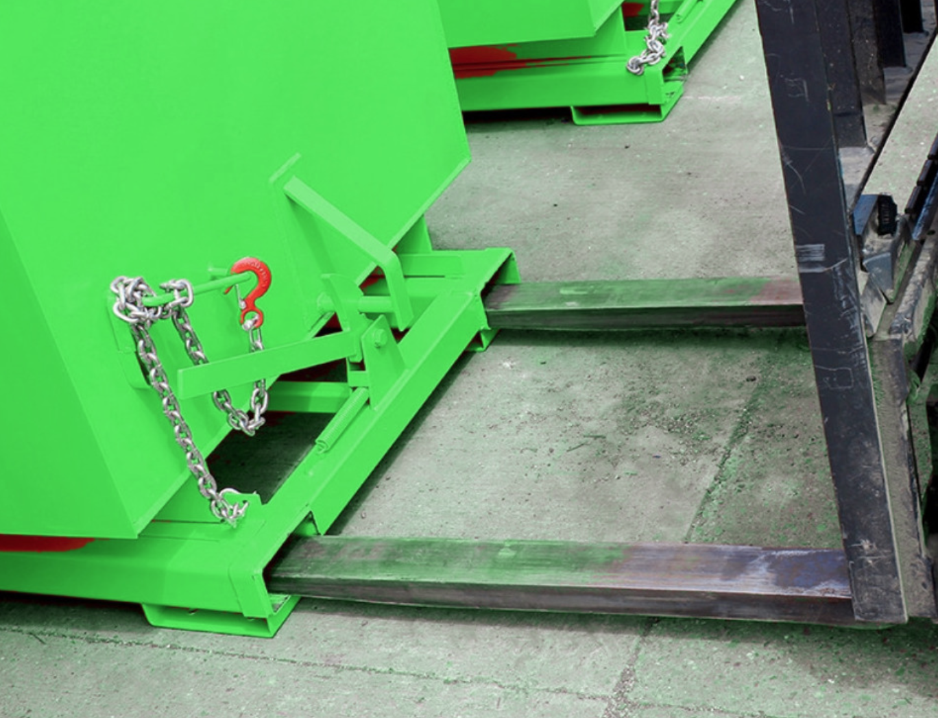 750L ECO Tipping Skip Green - Image 2