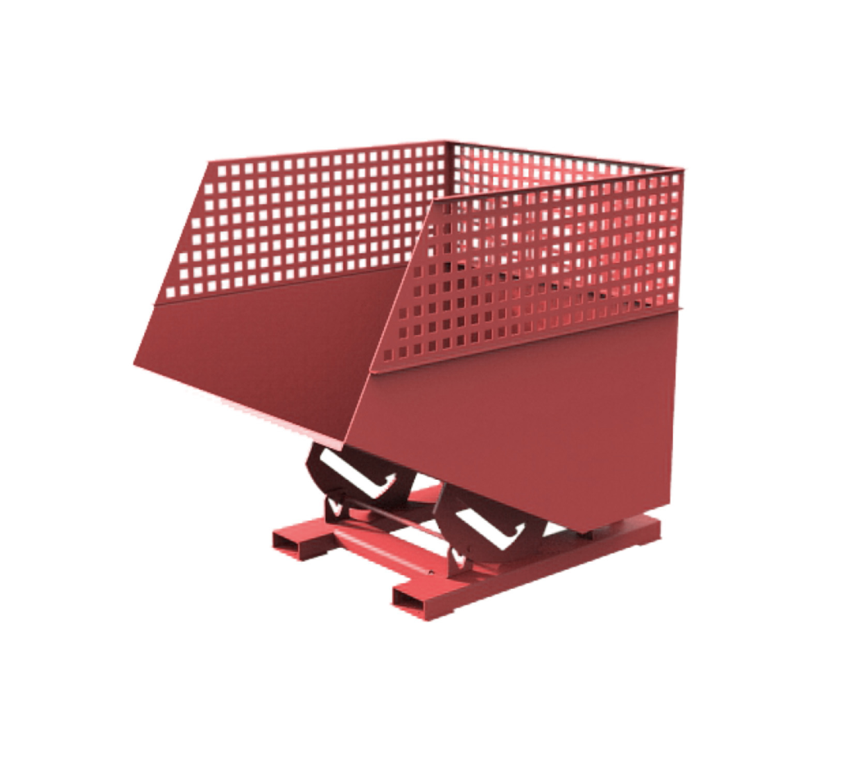 Tipping Skip with Mesh Side Extensions
