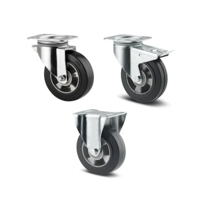 200mm Rubber/Aluminium Castors